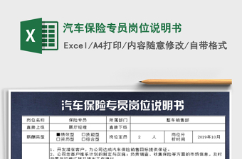 2021年汽車(chē)保險(xiǎn)專員崗位說(shuō)明書(shū)