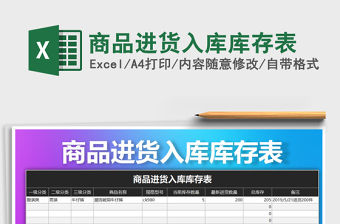 2021年商品進貨入庫庫存表免費下載