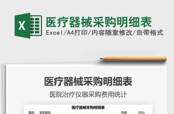 2021年醫(yī)療器械采購明細(xì)表