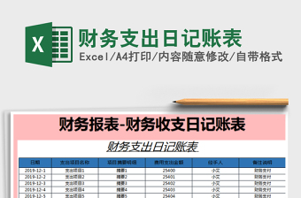2021年財務(wù)支出日記賬表
