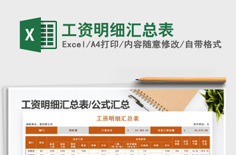 2022年工資明細匯總表免費下載