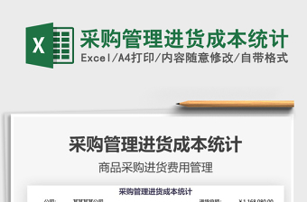 2021年采購管理進(jìn)貨成本統(tǒng)計(jì)