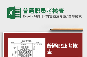 2021年普通職員考核表免費下載