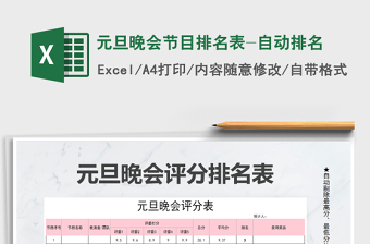 2021年元旦晚會(huì)節(jié)目排名表-自動(dòng)排名