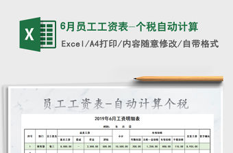 2022年6月員工工資表-個(gè)稅自動(dòng)計(jì)算免費(fèi)下載