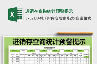 2022年進銷存查詢統(tǒng)計預(yù)警提示免費下載