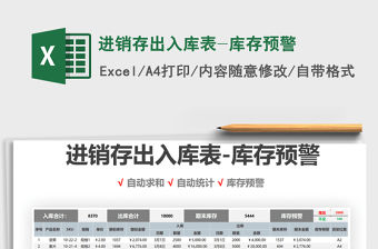 2021年進銷存出入庫表-庫存預(yù)警