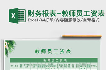 2022年財務報表-教師員工資表免費下載