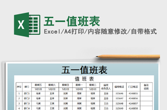 2021年五一值班表