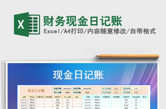 2022年財務(wù)現(xiàn)金日記賬免費下載