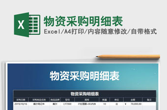 2021年物資采購明細表免費下載