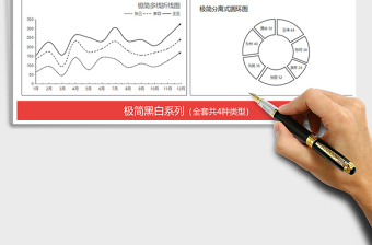 2022年黑白极简系列图表 财务营销对比趋势分析免费下载