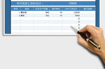 2022年工資表-計(jì)件工資自動(dòng)化核算免費(fèi)下載