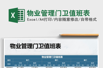 2021年物業(yè)管理門衛(wèi)值班表