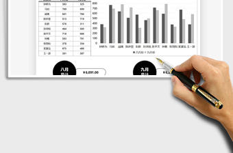 2021年营销管理月度销量图表模板