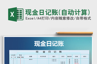 2021年現(xiàn)金日記賬(自動計算)免費下載
