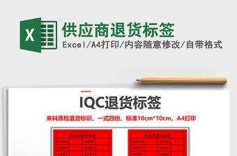 2022年供應商退貨標簽
