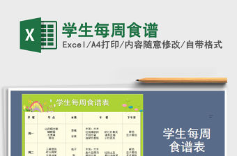 2021年學生每周食譜