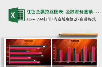 2022年紅色金屬拉絲圖表 金融財務(wù)營銷報表免費下載