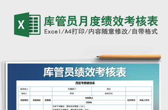 2021年庫管員月度績效考核表免費下載