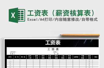 2022年工資表（薪資核算表）免費(fèi)下載