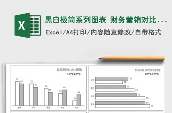 2021年黑白極簡系列圖表 財務營銷對比趨勢分析免費下載