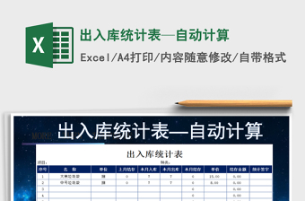 2022年出入庫統(tǒng)計(jì)表—自動計(jì)算