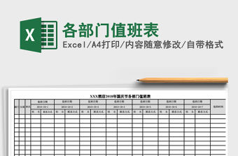 2022年各部門值班表