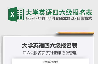 2021年大學英語四六級報名表