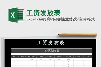 2022年工資發放表免費下載