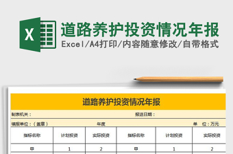 2021年道路養(yǎng)護(hù)投資情況年報(bào)免費(fèi)下載