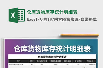 2021年倉庫貨物庫存統計明細表