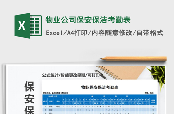 2021年物業(yè)公司保安保潔考勤表