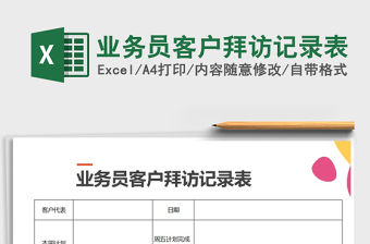 2021年業務員客戶拜訪記錄表免費下載