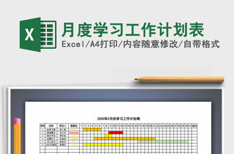 2021年月度學習工作計劃表