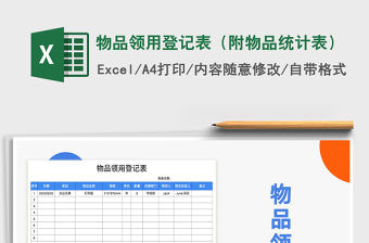2021年物品領(lǐng)用登記表（附物品統(tǒng)計表）