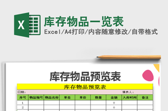 2022年庫存物品一覽表免費(fèi)下載