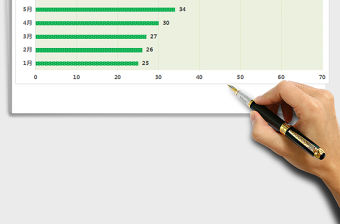 2022年通用圖表模板月份對比條形圖免費下載