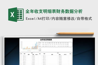 2022年全年收支明細表財務數據分析