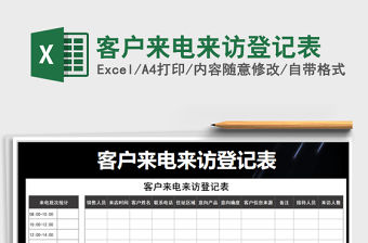 2021年客戶來電來訪登記表