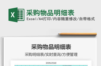 2021年采購物品明細表