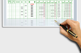 2021年银行存款日记账