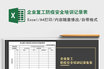 2021年企业复工防疫安全培训记录表
