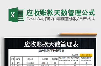 2022年應(yīng)收賬款天數(shù)管理公式免費(fèi)下載