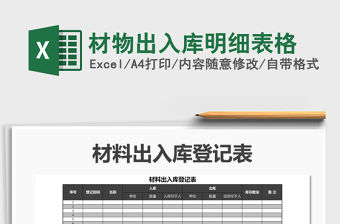 2022年材物出入庫明細表格免費下載