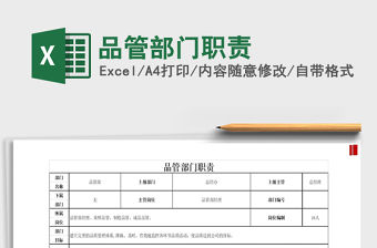 2021年品管部門職責