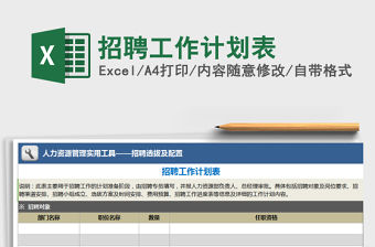 2021年招聘工作計劃表免費下載