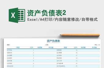 2022年資產(chǎn)負(fù)債表2免費下載