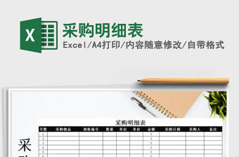 2021年采購明細表免費下載