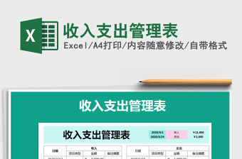 2021年收入支出管理表